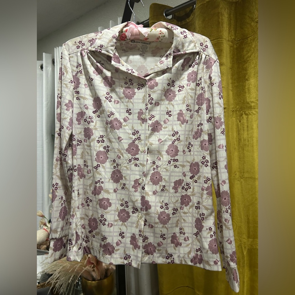 Queen Casuals Floral Button-Up Shirt